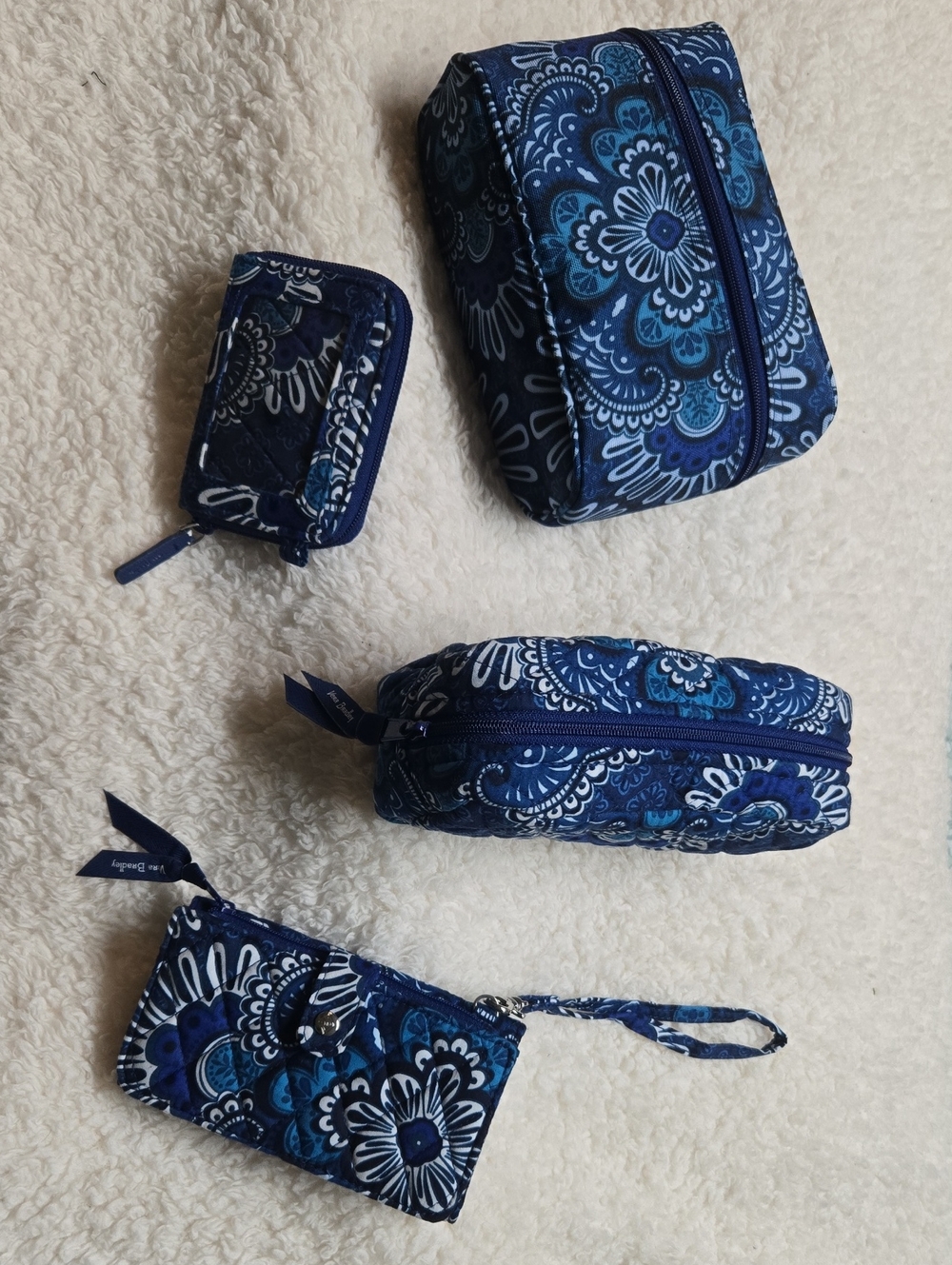 Vera Bradley Navy & Teal Floral Quilted Bag Set